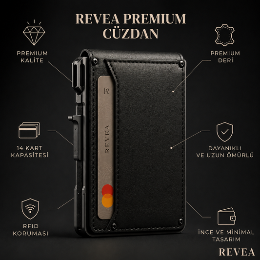 Revea TAKİP CİHAZSIZ Ultra İnce Premium Cüzdan siyah