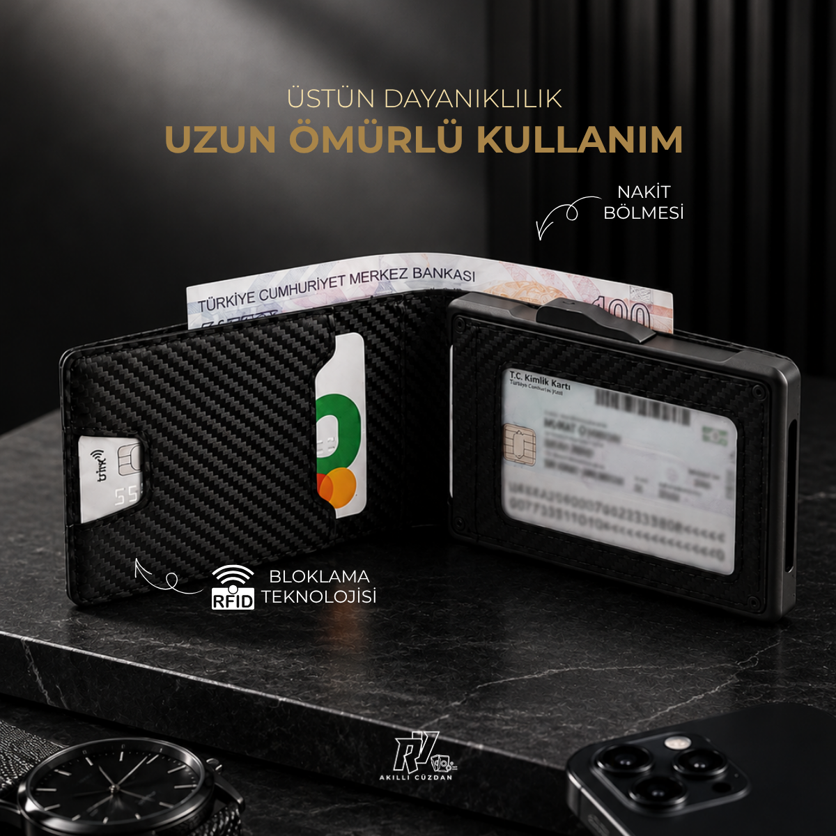 Özel Nakit Bölmeli Premium Cüzdan