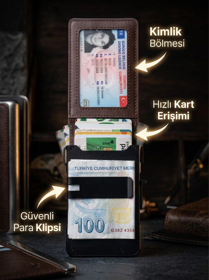 Revea TAKİP CİHAZSIZ ultra ince  premium Cüzdan Kahve rengi